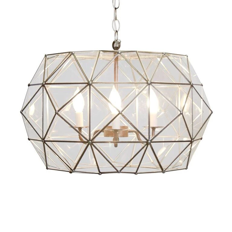 Worlds Away Rozz Pendant Clear Glass 1 Worlds Away Rozz Pendant Clear Glass