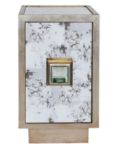 Worlds Away New Arrivals Savannah Side Table Silver