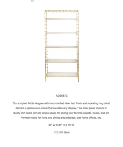 Worlds Away Addie Etagere Gold Leaf 9 Worlds Away Addie Etagere Gold Leaf