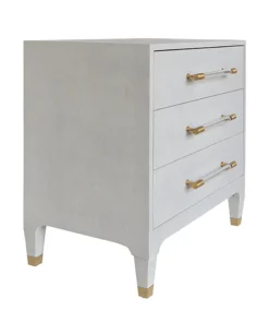 Worlds Away Amber Side Table Dove Gray Shagreen