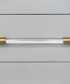 Worlds Away Amber Side Table Dove Gray Shagreen