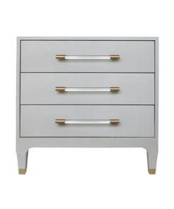 Worlds Away Amber Side Table Dove Gray Shagreen