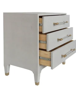 Worlds Away Amber Side Table Dove Gray Shagreen