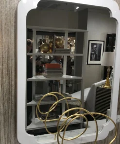 Worlds Away Amelia Wall Mirror White