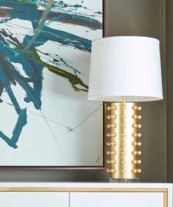 Worlds Away Anita Table Lamp Gold Leaf