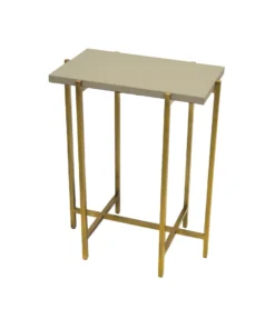 Worlds Away New Arrivals Avni Side Table Antique Brass And Gray Faux Shagreen