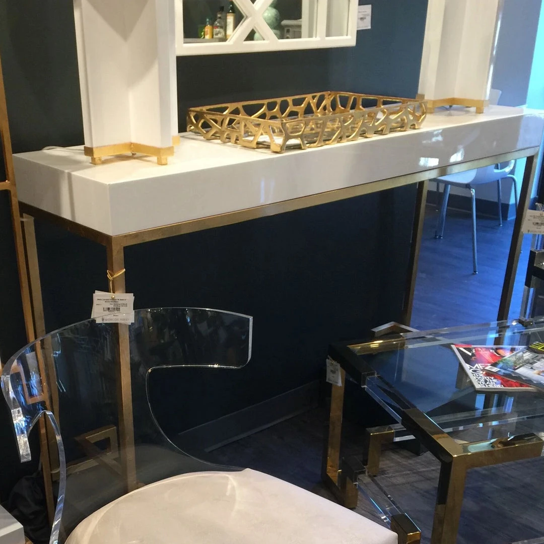 Worlds Away New Arrivals Barsanti White Console Gold 2 Worlds Away New Arrivals Barsanti White Console Gold