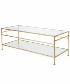 Worlds Away Bateman Cocktail Table Gold Leaf