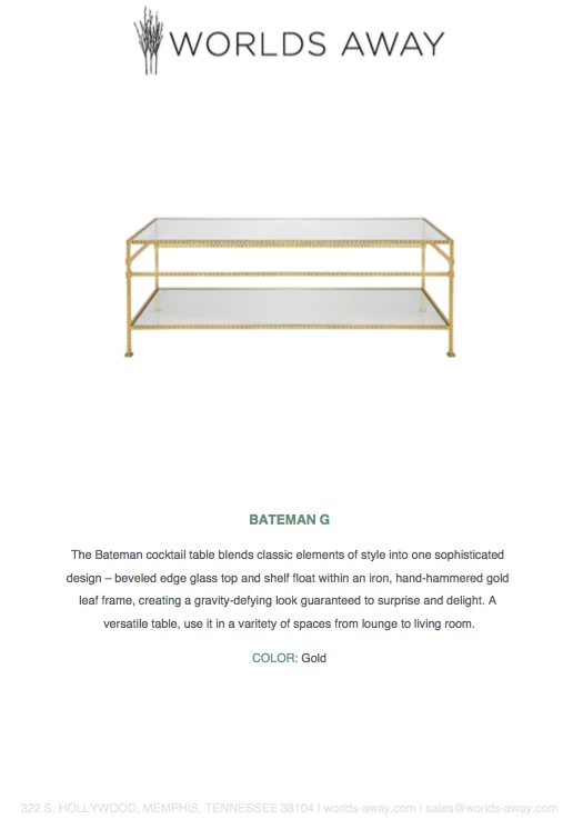 Worlds Away Bateman Cocktail Table Gold Leaf 5 Worlds Away Bateman Cocktail Table Gold Leaf