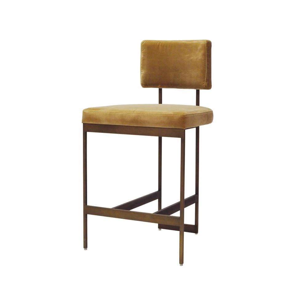 Worlds Away New Arrivals Baylor Counter Stool Bronze And Camel Velvet 1 Worlds Away New Arrivals Baylor Counter Stool Bronze And Camel Velvet
