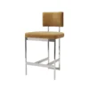 Worlds Away Baylor Counter Stool Nickel And Camel Velvet New Arrivals