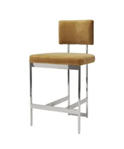 Worlds Away Baylor Counter Stool Nickel And Camel Velvet New Arrivals
