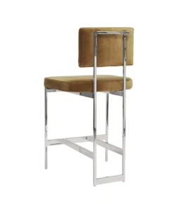 Worlds Away Baylor Counter Stool Nickel And Camel Velvet New Arrivals