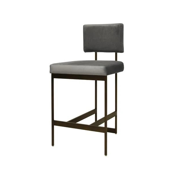 Worlds Away New Arrivals Baylor Counter Stool Bronze And Grey Velvet 1 Worlds Away New Arrivals Baylor Counter Stool Bronze And Grey Velvet