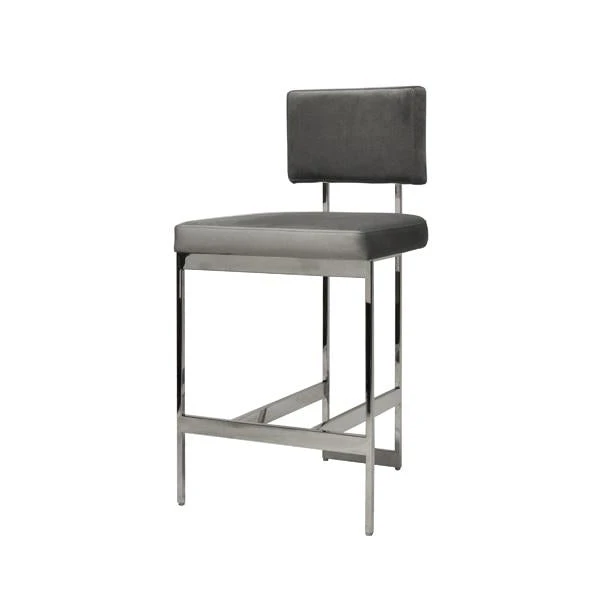 Worlds Away Baylor Counter Stool Nickel And Grey Velvet New Arrivals 1 Worlds Away Baylor Counter Stool Nickel And Grey Velvet New Arrivals