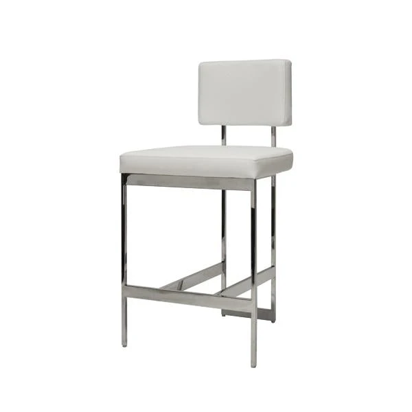 Worlds Away Baylor Counter Stool Nickel And White Vinyl New Arrivals 1 Worlds Away Baylor Counter Stool Nickel And White Vinyl New Arrivals