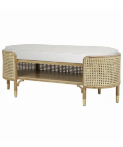 Worlds Away Beale Bench Cerused Oak