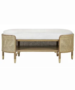 Worlds Away Beale Bench Cerused Oak