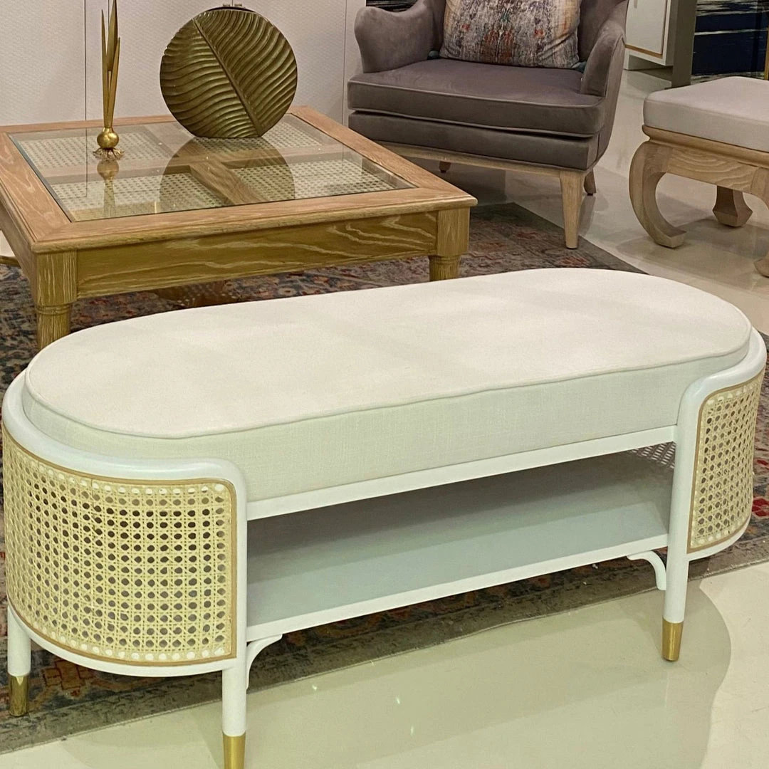 Worlds Away Beale Bench White 5 Worlds Away Beale Bench White