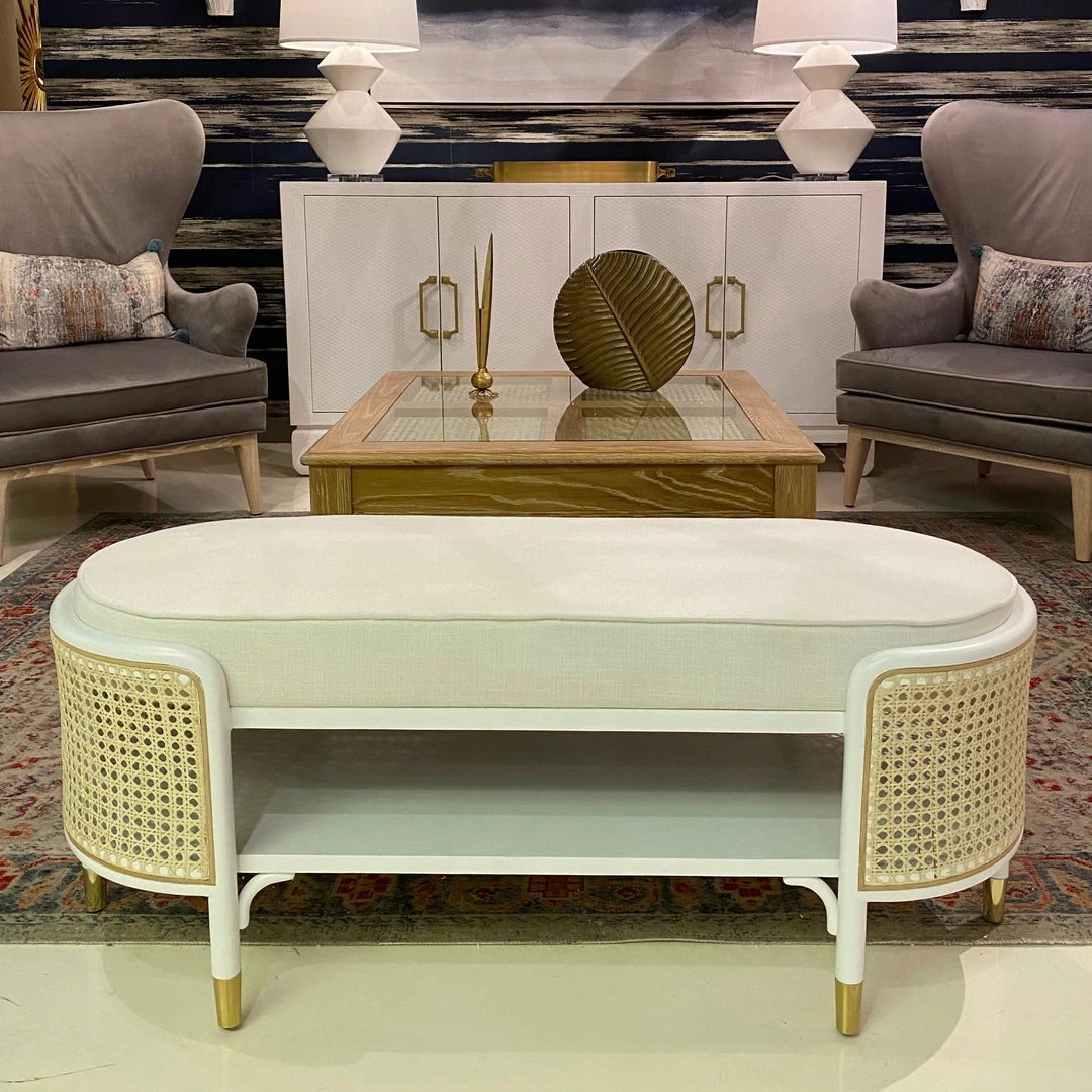 Worlds Away Beale Bench White 6 Worlds Away Beale Bench White