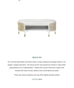 Worlds Away Beale Bench White 13 Worlds Away Beale Bench White