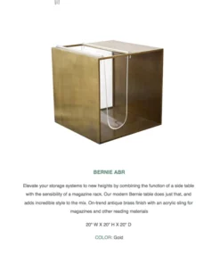 Worlds Away Bernie Table