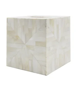 Worlds Away Beth Tissue Box Natural Bone