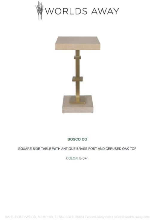 Worlds Away New Arrivals Bosco Square Side Table Cerused Oak 4 Worlds Away New Arrivals Bosco Square Side Table Cerused Oak