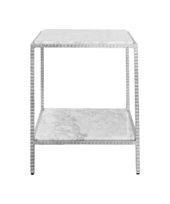 Worlds Away New Arrivals Brandy Side Table Silver Leaf