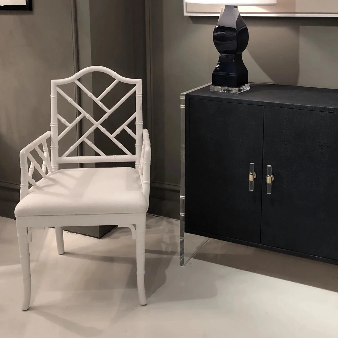 Worlds Away Bristol Arm Chair White Lacquer 2 Worlds Away Bristol Arm Chair White Lacquer