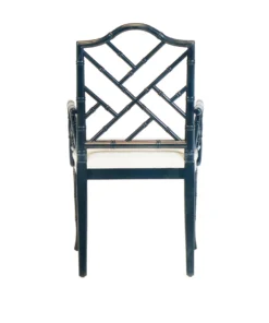 Worlds Away Bristol Arm Chair Navy Lacquer New Arrivals