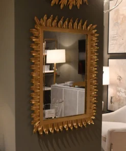 Worlds Away Caesar Rectangular Mirror Gold Leaf