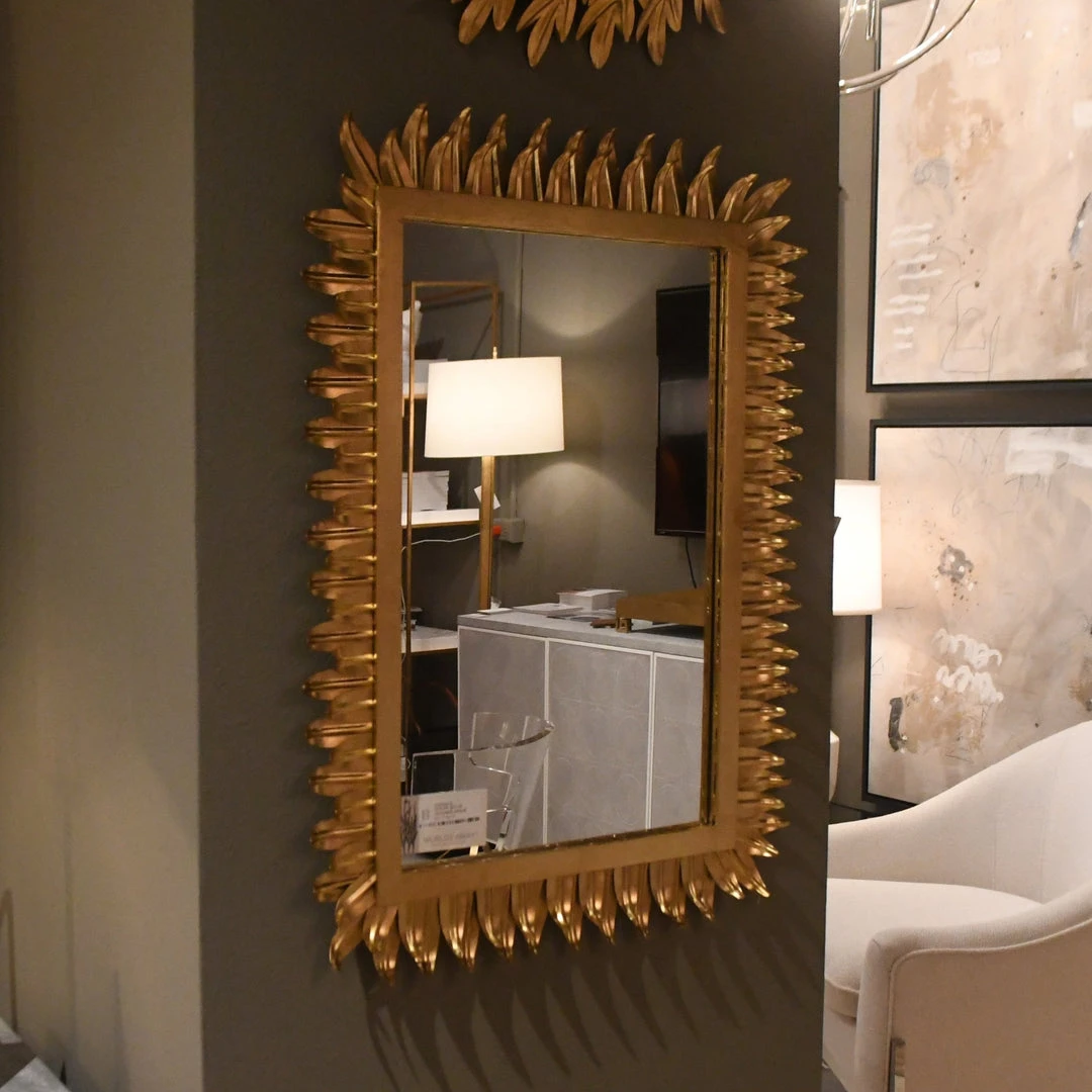 Worlds Away Caesar Rectangular Mirror Gold Leaf 2 Worlds Away Caesar Rectangular Mirror Gold Leaf