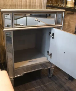 Worlds Away Claudette Mirrored Nightstand Silver Leaf New Arrivals