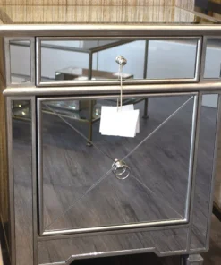 Worlds Away Claudette Mirrored Nightstand Silver Leaf New Arrivals