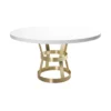 Worlds Away New Arrivals Cannon Dining Table Antique Brass Base With White Top
