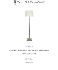 Worlds Away Capone Floor Lamp Silver