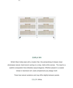 Worlds Away Carla Chest White