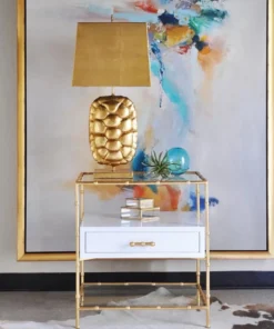 Worlds Away Cecile Shell Tortoise Lamp Gold