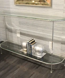 Worlds Away Chauncey Console Silver Leaf