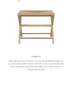 Worlds Away Conan Stool Cerused Oak