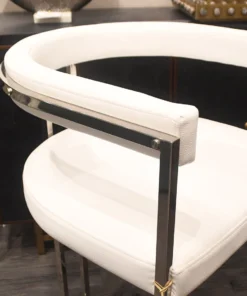 Worlds Away Donovan Bar Stool White Vinyl And Nickel 9 Worlds Away Donovan Bar Stool White Vinyl And Nickel