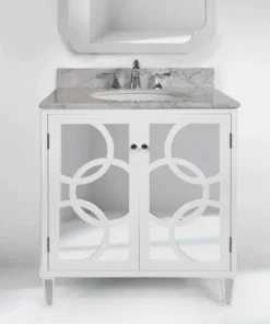 Worlds Away Amelia Wall Mirror White