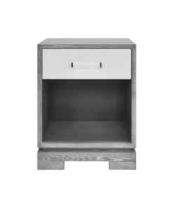 Worlds Away Dakota Side Table Grey Cerused Oak New Arrivals
