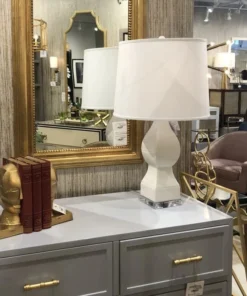 Worlds Away New Arrivals Gwyneth Table Lamp White