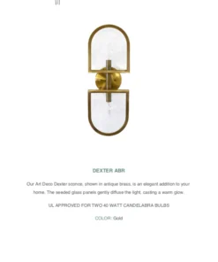 Worlds Away New Arrivals Dexter Sconce Antique Brass