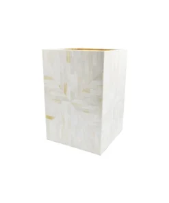 Worlds Away Diana Wastebasket Natural Bone New Arrivals