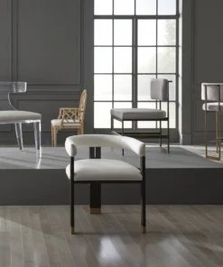 Worlds Away Shaw Chair Brass And Grey Velvet New Arrivals