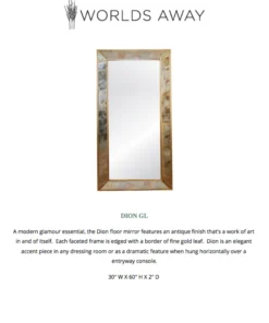 Worlds Away Dion Floor Mirror Gold Leaf New Arrivals 5 Worlds Away Dion Floor Mirror Gold Leaf New Arrivals