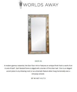 Worlds Away Dion Floor Mirror Silver Leaf